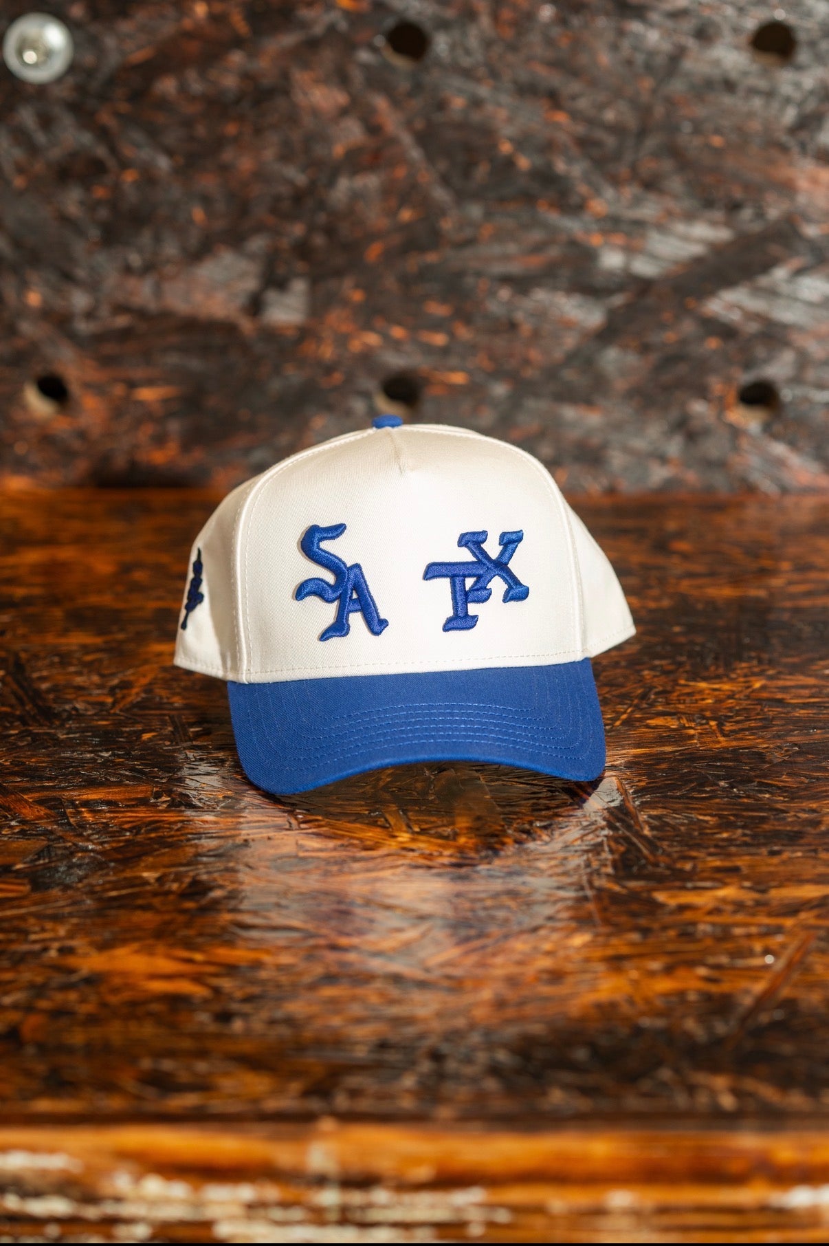 SATX a-frame cap (white + blue)