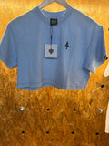Baby blue crest crop