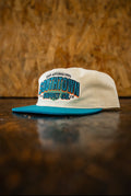 Football flat bill cap (teal)